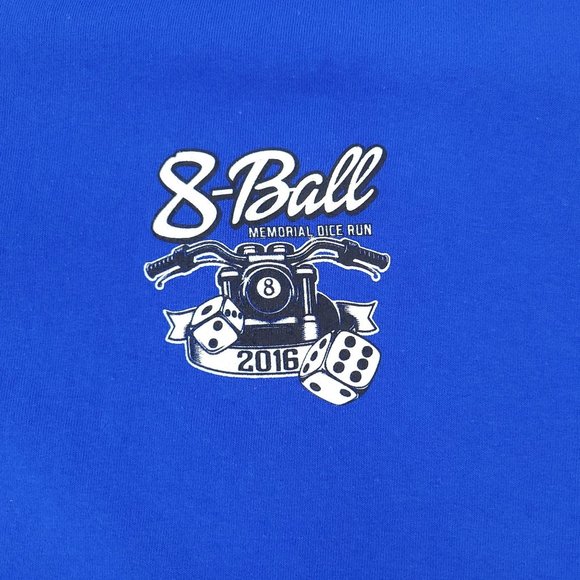 2016 8 Ball Memorial Dice Run T Shirt Size XL Motorcycle Rally Ride Chopper Hog - Picture 2 of 11